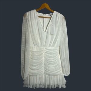 NWT Endless Rose Mini Dress Size XS White Lace Long Sleeve Tutu Hem Wedding dres